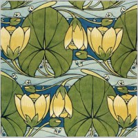 'Waterlilies' textile design by Harry Napper, produced by G P & J Baker in 1905..jpg